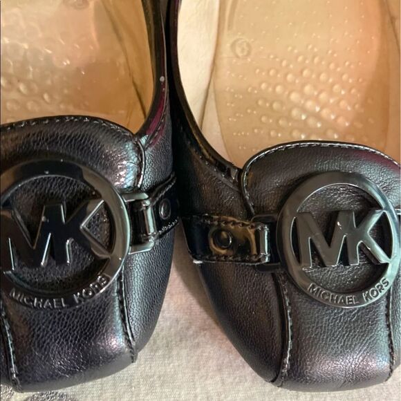 8,5 Michael Kors MK black Fulton ballet shoes flats loafers guc - Picture 6 of 8